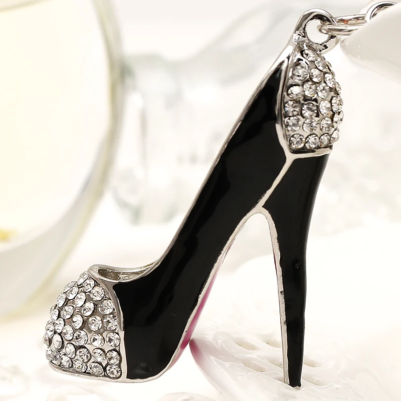 chaveiro!fashion Rhinestone High-heeled shoes keychain car Pendant key ring women bag charms keyring key holder Friends gift