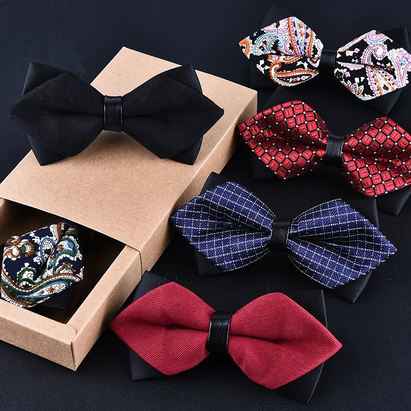 High-grade newest butterfly knot men\'s accessories bow tie black red cravat formal commercial suit wedding ceremony