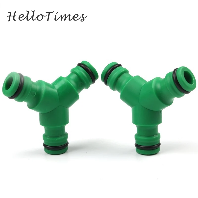 

2pcs 1/2" 3 Way Quick Connector 16mm Hose Coupling Tap Adapter Splitter Garden Irrigation Watering Water Gun Tee Joints