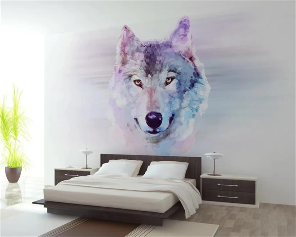 Papel pintado de foto personalizado 3D Animal Lobo Mural papel tapiz sala de estar dormitorio sofá Fondo pared decorativa papel tapiz 3d