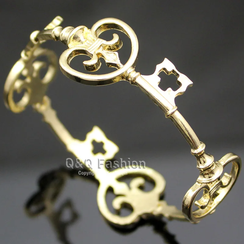 Vintage Viktorianisches Skelettschlüssel-Armband für Damen und Herren, Modischer Glücksbringer-Armreif, Anime HipHop Punk Charm Schmuck, Kreative Accessoires