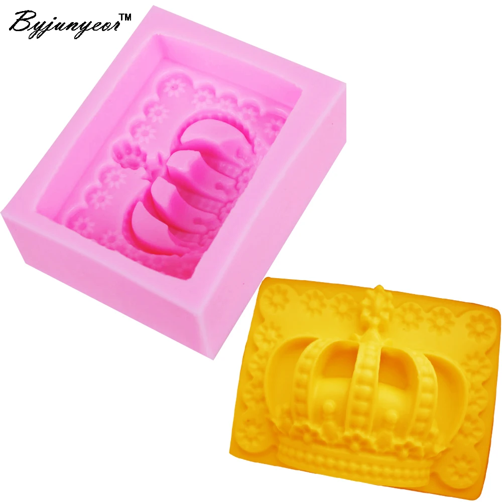 M664 Crown 3D Candle Soy Wax Mould Scented Soap Handmade Silicone Mold Plaster Resin Clay Diy Craft Home Decoration