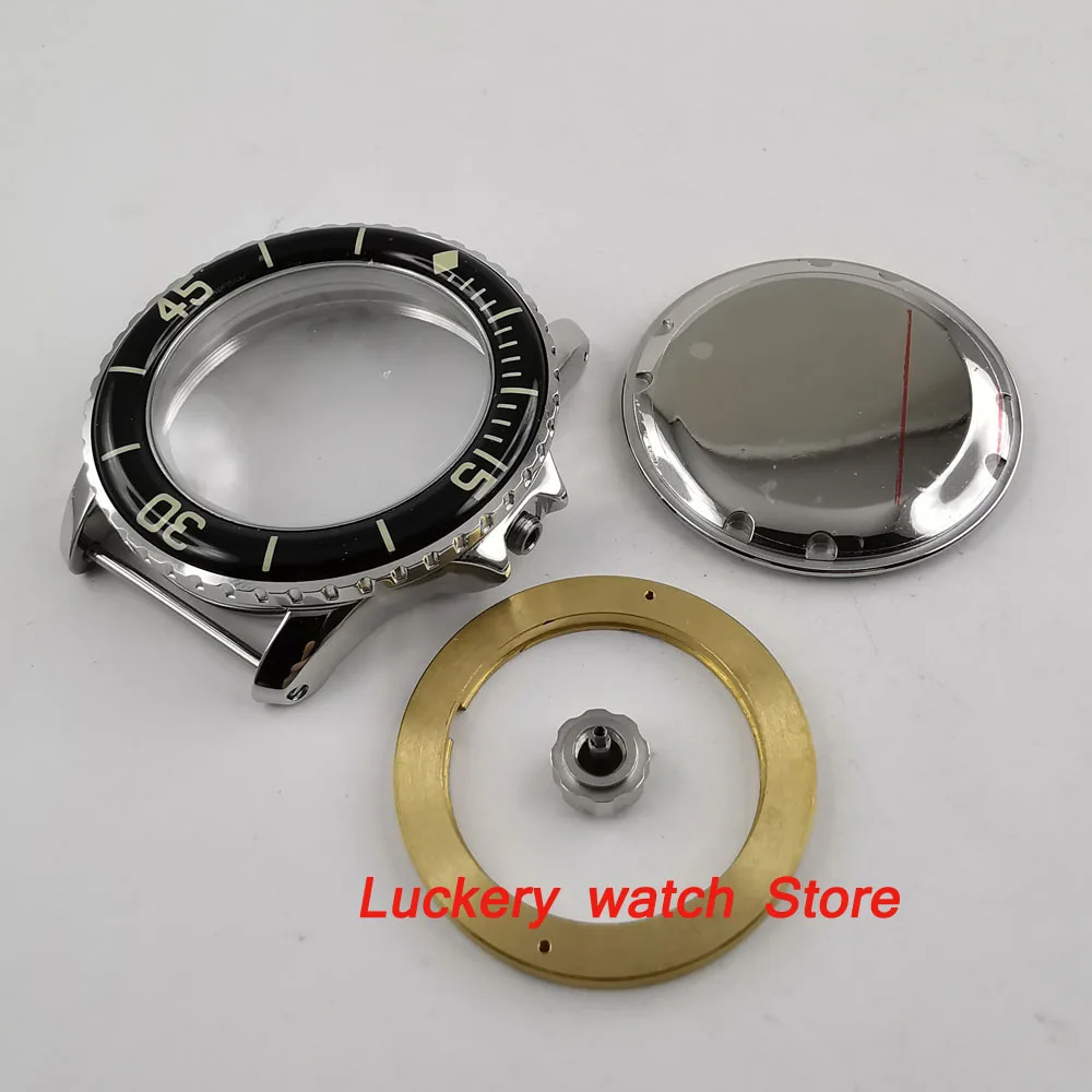 45mm watch case fit ETA 2836 Mingzhu 2813 Miyota 8215 movement-BK19