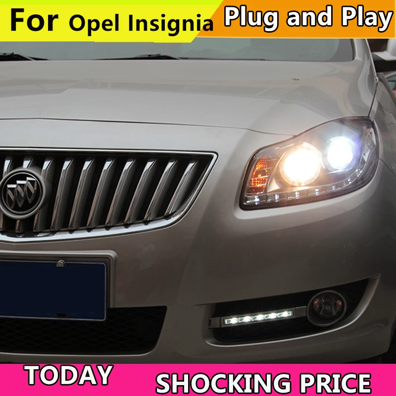 

For Buick Regal GS Verano Opel insignia LED Head Light For GS style 2009-2013 year with Bi xenon Angel Eye lens Headlamp Front