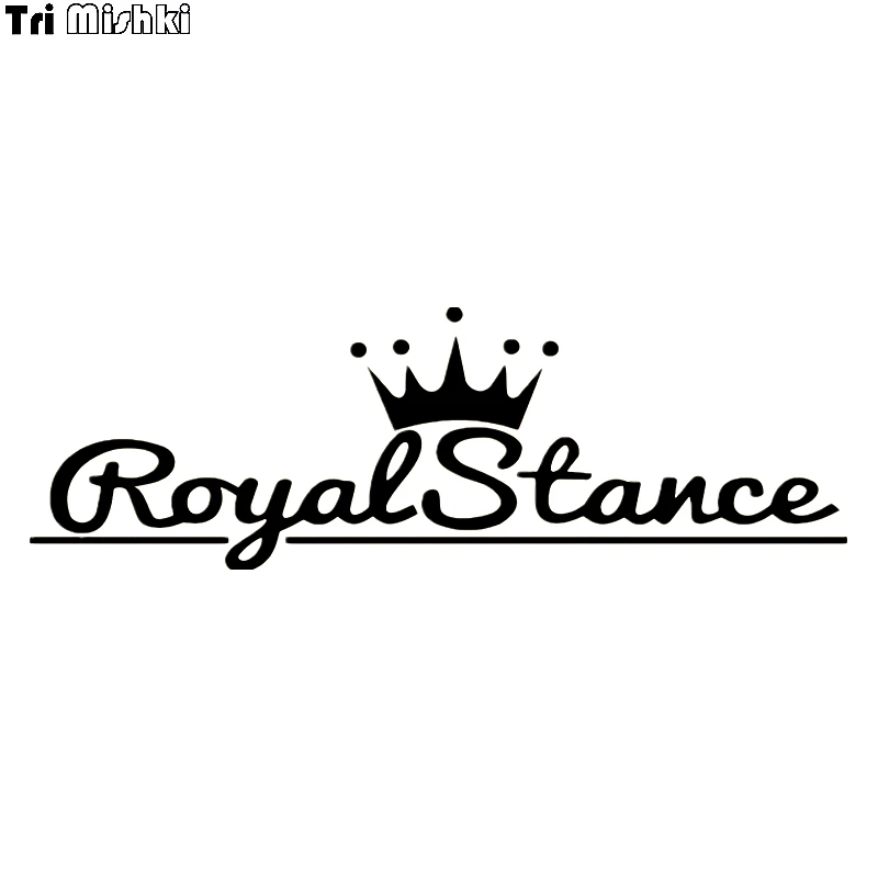 Tri Mishki Crown Patten Letter Print Royal Stance Car sticker Vinyl Decals Accessories Sticker Window Sticker HZX034 Black white