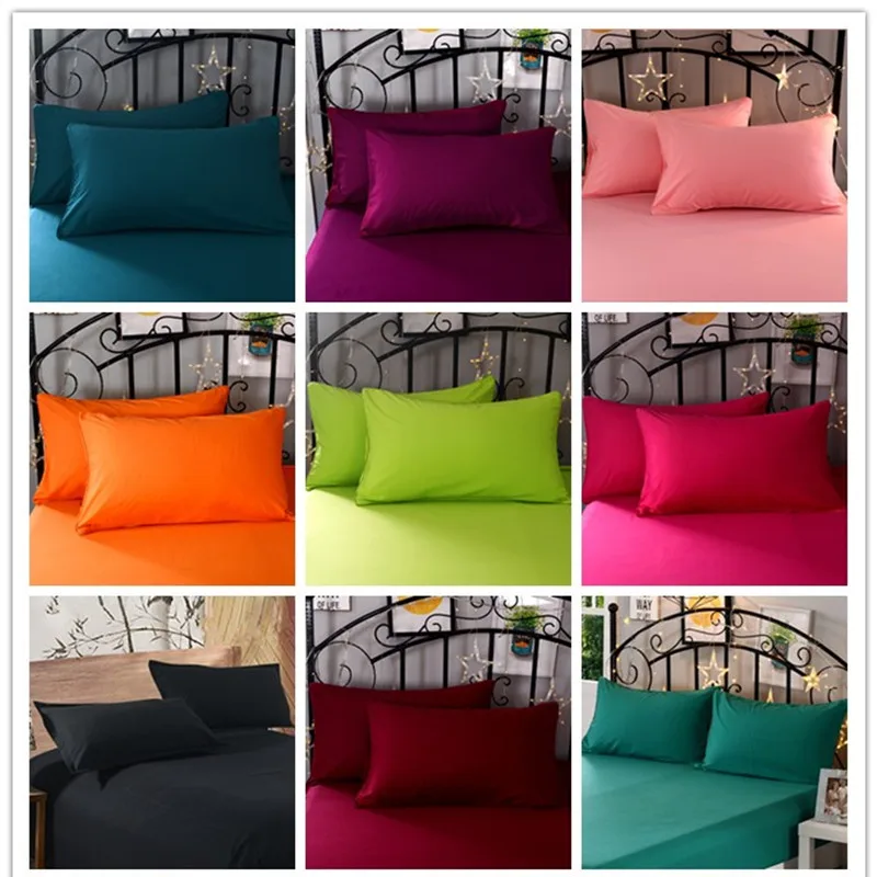 2 Pieces 100% Polyester Solid Color Super-Soft Advanced Encryption Fabric Pillowcase 50 * 70cm Various Specifications