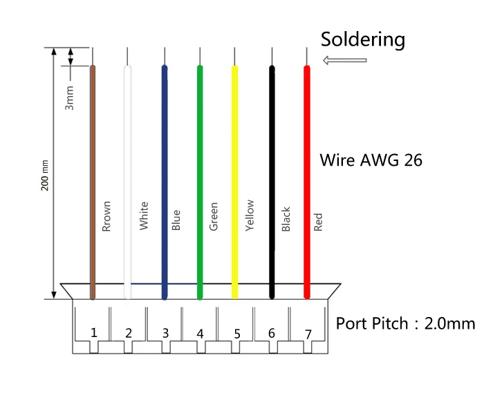 Mini. Micro 2.0 T--Pin Connector w/. Wire x 10 sets.7pin 2.0mm