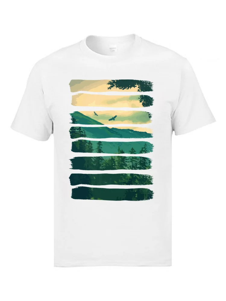 Hill Ridge Mountain Natura Landscape T Shirts College University Cotton Tees 2019 Fashion Tops/Tees New T-Shirts Male