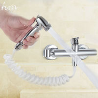 hm Bidets Bidet Faucet Set Hot and Cold Mixer Tap Wall Mounted High Pressure Toilet Bidet Spray Nozzle Spray Gun Bidet Faucets