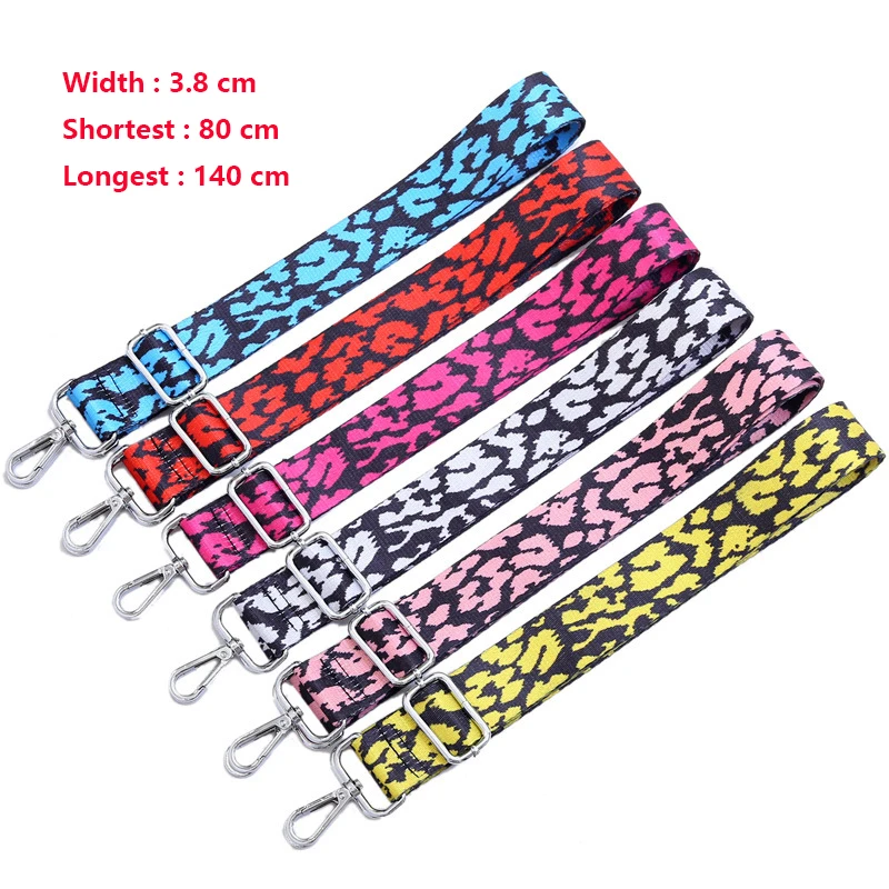 Colored Women Belt Bag Strap Nylon O Bag Accessories Rainbow Adjustable Shoulder Hanger Handbag Strap Decorative Handle Ornament