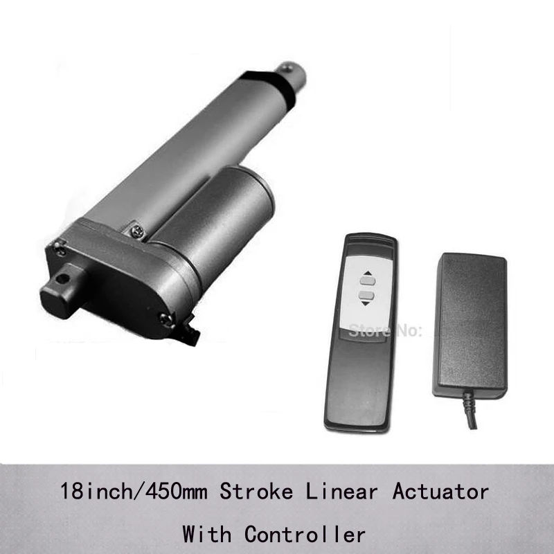 DC linear actuator with 18inch/450mm stroke, 1000N/100kgs load linear actuator for solar tracker with controller