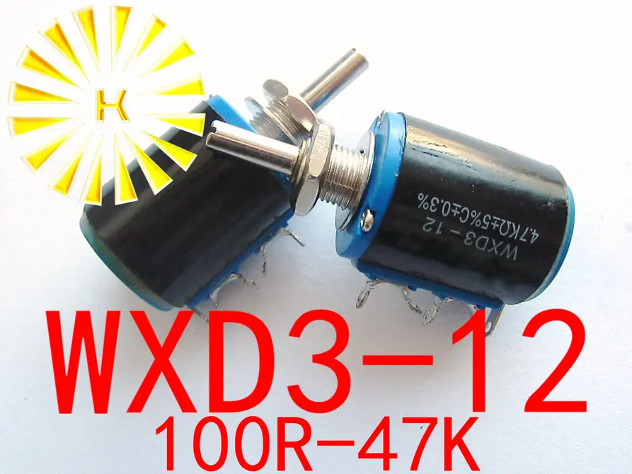 WXD3-12 WXD3-12-2W 1K 1.5K 2.2K 3.3K 4.7K 5.6K 6.8K 10K 15K 22K 33K 47K 2W Multiple Wirewound Potentiometer Pot x 20PCS