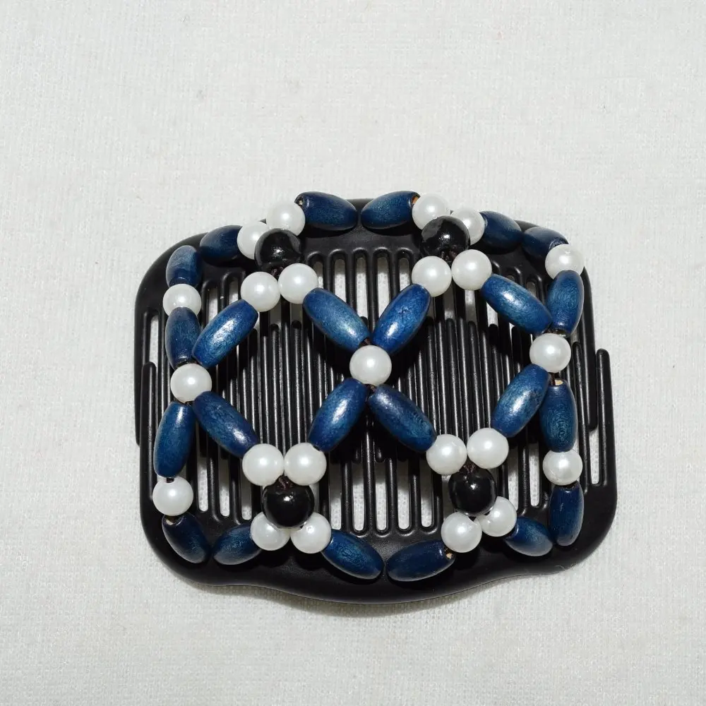 Navy blue pearl  flower beads  magic comb 50 pcs/lot   easy updo special christmas comb easy for professional lady