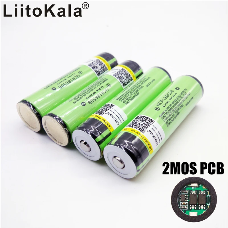 2 sztuk nowa chroniona bateria Liitokala 18650 3400mAh NCR18650B akumulator li-lon z oryginalnym PCB 3.7V