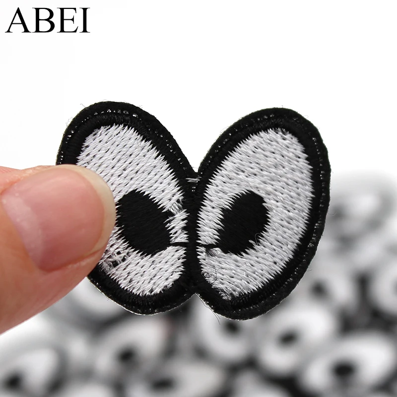 10pcs/lot Garment Stickers Iron On Small Eye Appliqued Patch Sweater Bags Jeans Shoes Decoration Patches Motif Badge