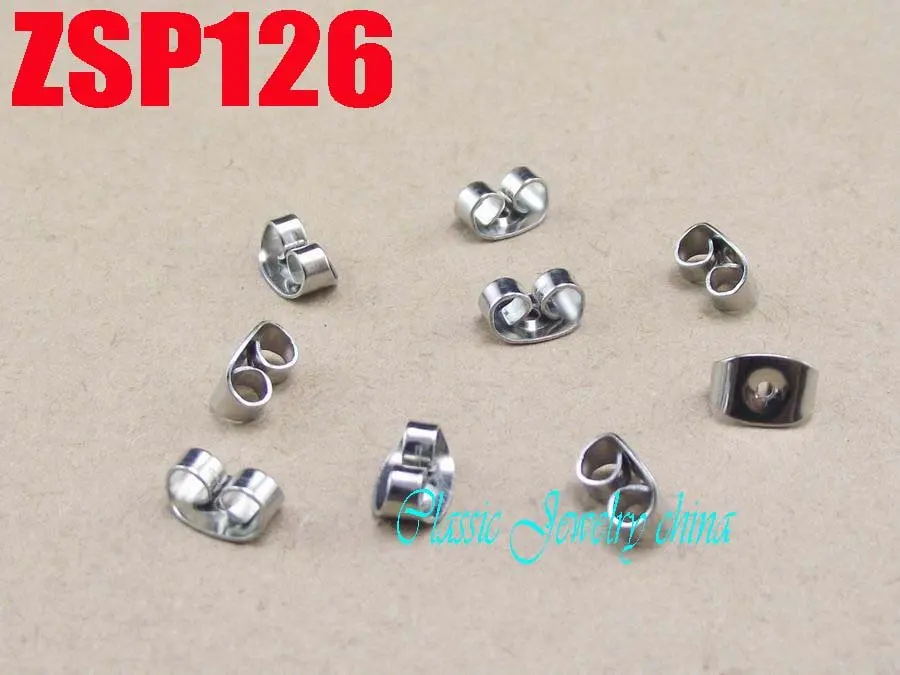 

1000pcs stainless steel earring back plug fashion jewelry accessories findings components ZSP126