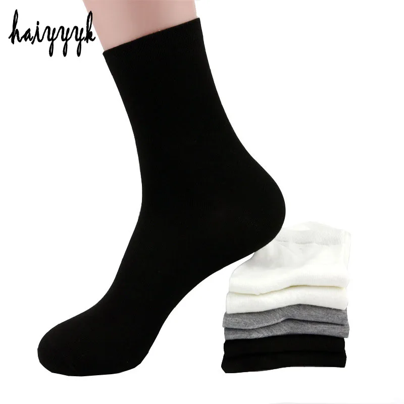 Classic black white gray solid 3 colors socks mens Bamboo Fiber Breathable men's socks casual socks for men Free shipping