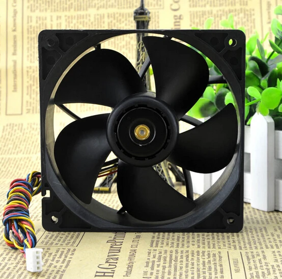 The new 120*120*38 12V 2.65A Delta PFC1212DE-DD40 12CM dual ball violence four line fan