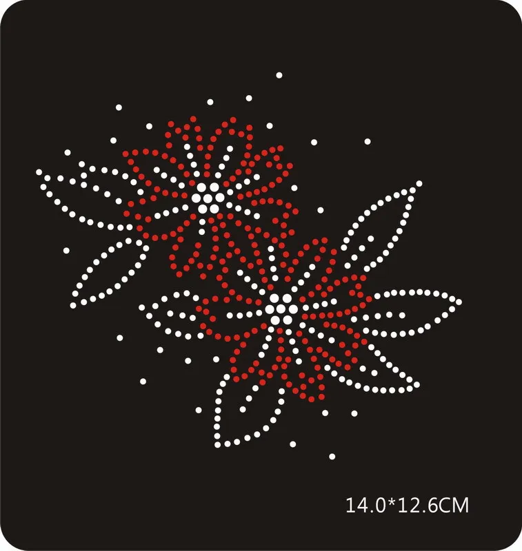 

2pc/lot Flower design stone hot fix rhinestone transfers iron on crystal transfers design iron on transfer for shirt coat bag
