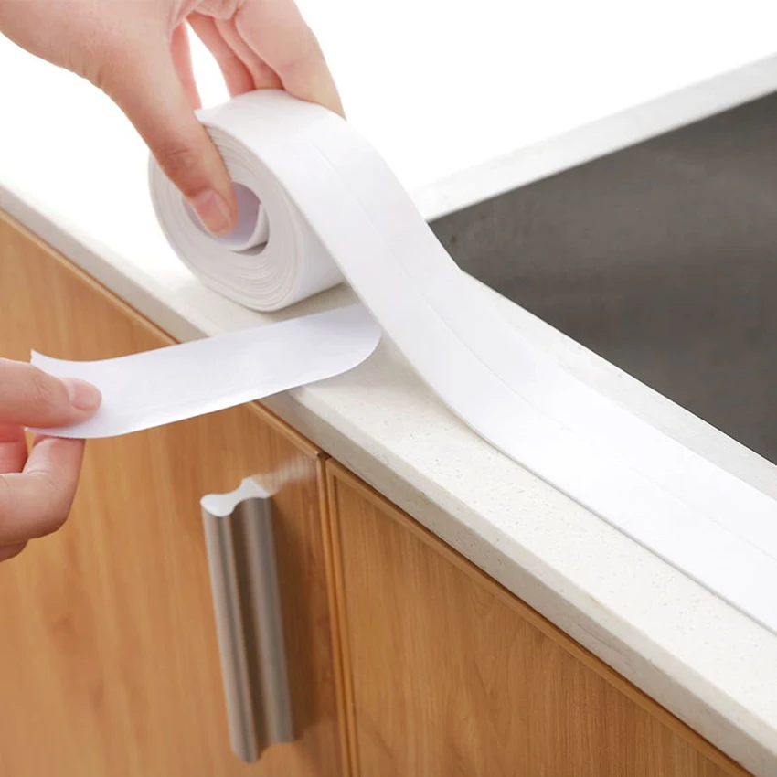 PVC Waterproof Mildew Proof Sealing Tape Strong Viscous Bathroom Sink Joint Crevice Stickers Kitchen Corner Line Sticking Strip