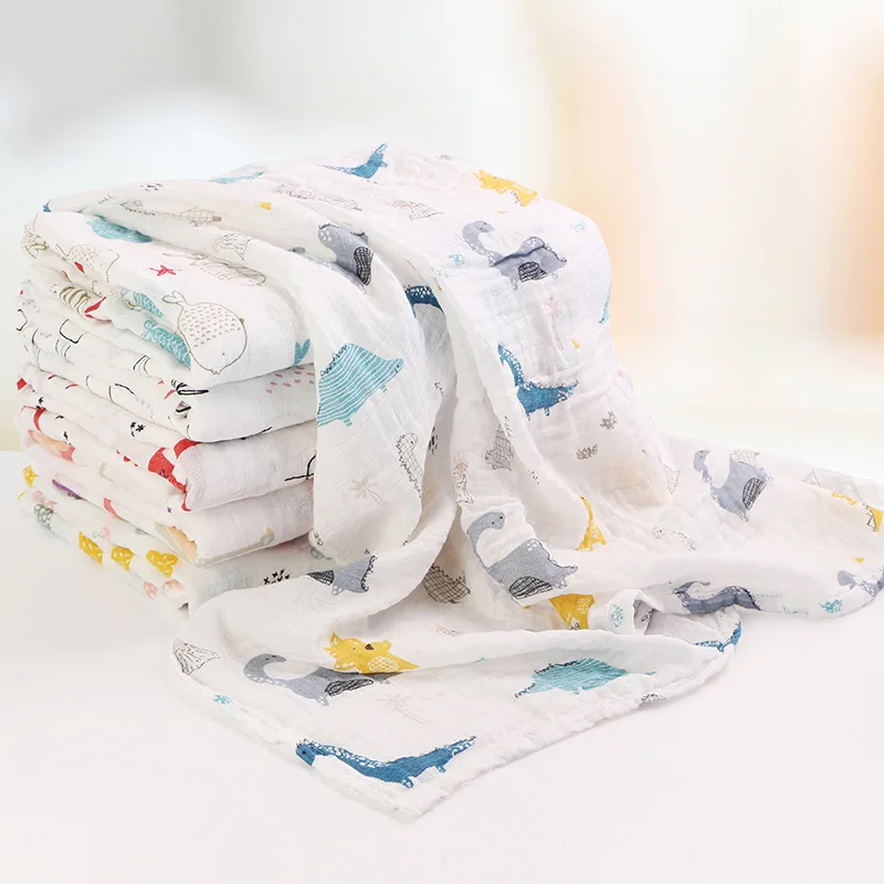 

Baby Bamboo Cotton Baby Blanket Wrap Breathable Soft Summer Blanket Infant Baby Towel 120*120cm
