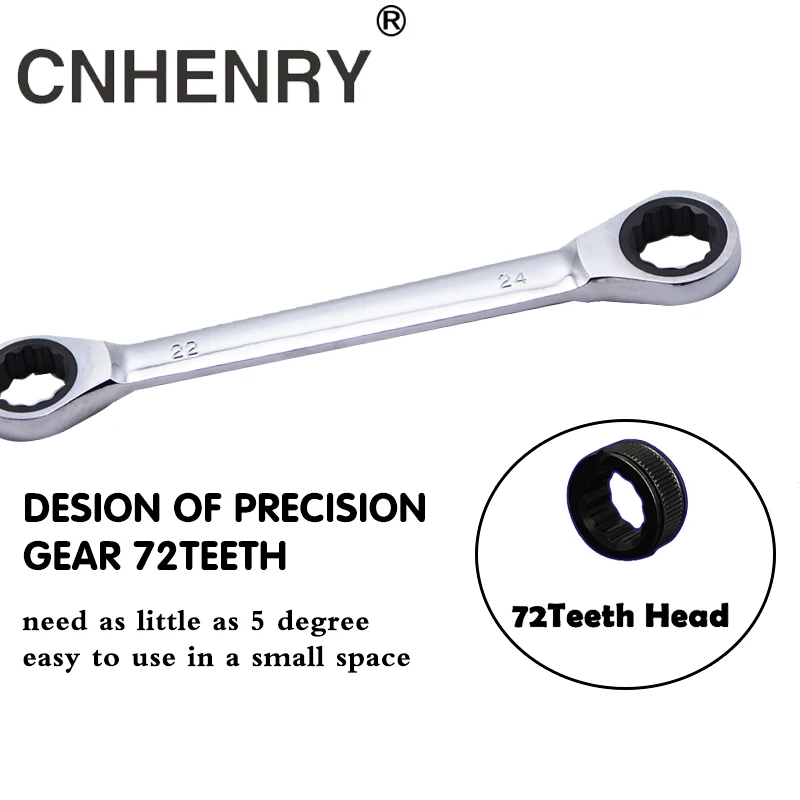 Double-Head Combination Ratchet Wrench Universal Key Head Wrench Chrome Vanadium Reversible Spanner Tool  Key For Repair Car