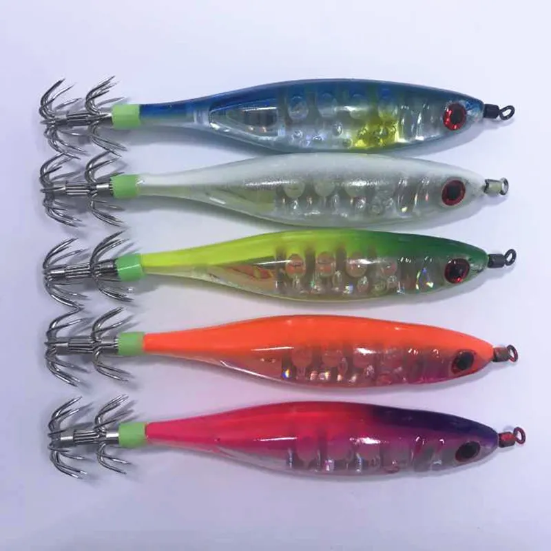 

20Pcs Fishing Squid Lure Squid Jig 10CM 13G Sinking Plastic Hard Bait Wobblers Shrimp Bait With Squid Hooks Fishing Tackle