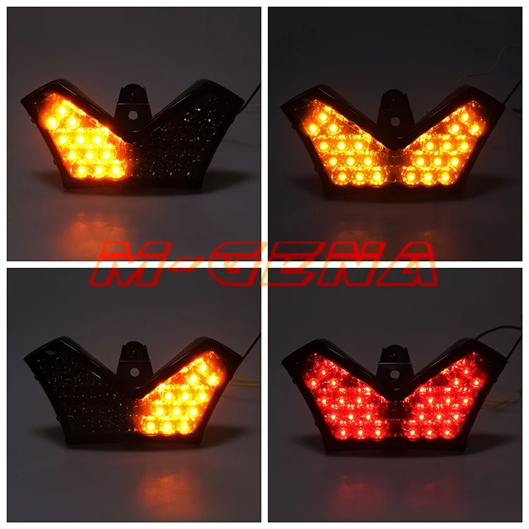 Motorcycle LED Rear Turn Signal Tail Stop Light Lamp Integrated For Ninja ZX14R ZZR1400 2006-2013 07 08 09 10 11 12