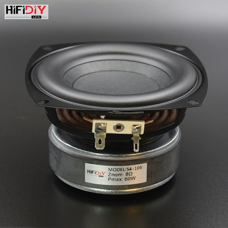 HI-FI DIY S4-105 4 inch 60W AUDIO Round Woofer Speaker High power BASS Home Theater 2.1 Subwoofer Unit 2 Crossover Louspeakers
