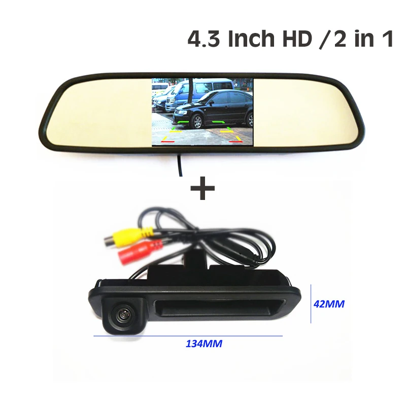 

For Ford Focus 2 Focus 3 Sedan Hatchback CCD HD Car Rear View Parking Backup Camera + 4.3" Car Rearview Mirror Monitor TFT LCD