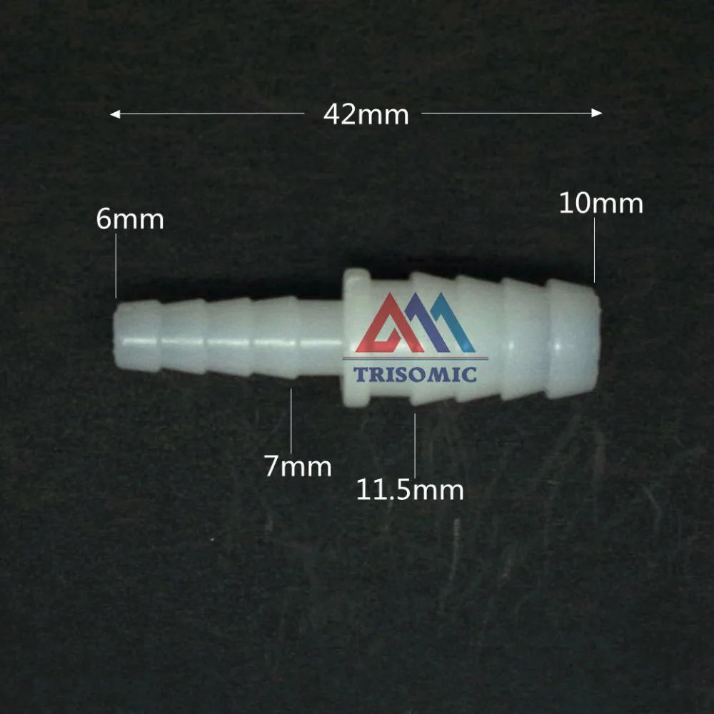 

6mm*10mm Straight Reducing Connector Plastic Fitting Barbed Reducing Connector PE