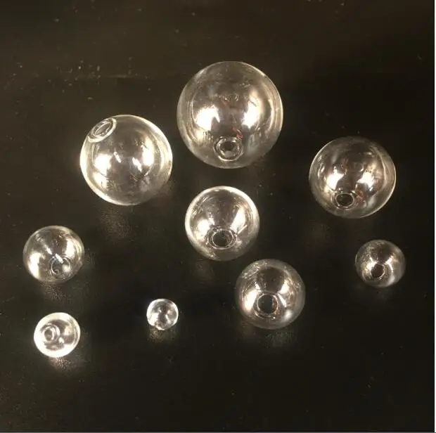 10piece 6-25mm hollow glass ball beads with hole round bubble vial glass globe orbs jewelry findings glass locket different size