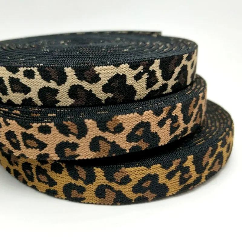 HL Hot Sale 15MM Wide 5m Leopard Pattern Versatile Elastic Band DIY Headband Clothing Sewing Accessories