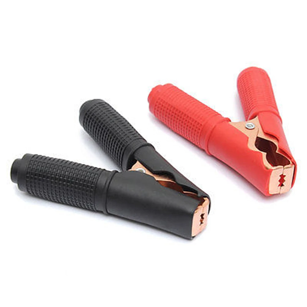 2pc metalowy samochód akumulator do pojazdu klipy krokodyl Alligator Test zaciski 90mm 100A czerwony + czarny testowanie klip wysoki prąd klip miedzi