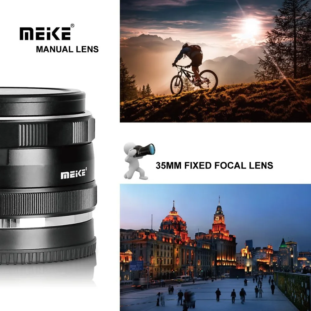 Meike 35mm f1.7 APS-C Large Aperture Manual Focus Lens For Fuji X/Sony E/Canon-EF-M/Olympus Micro 4/3 Mount cameras