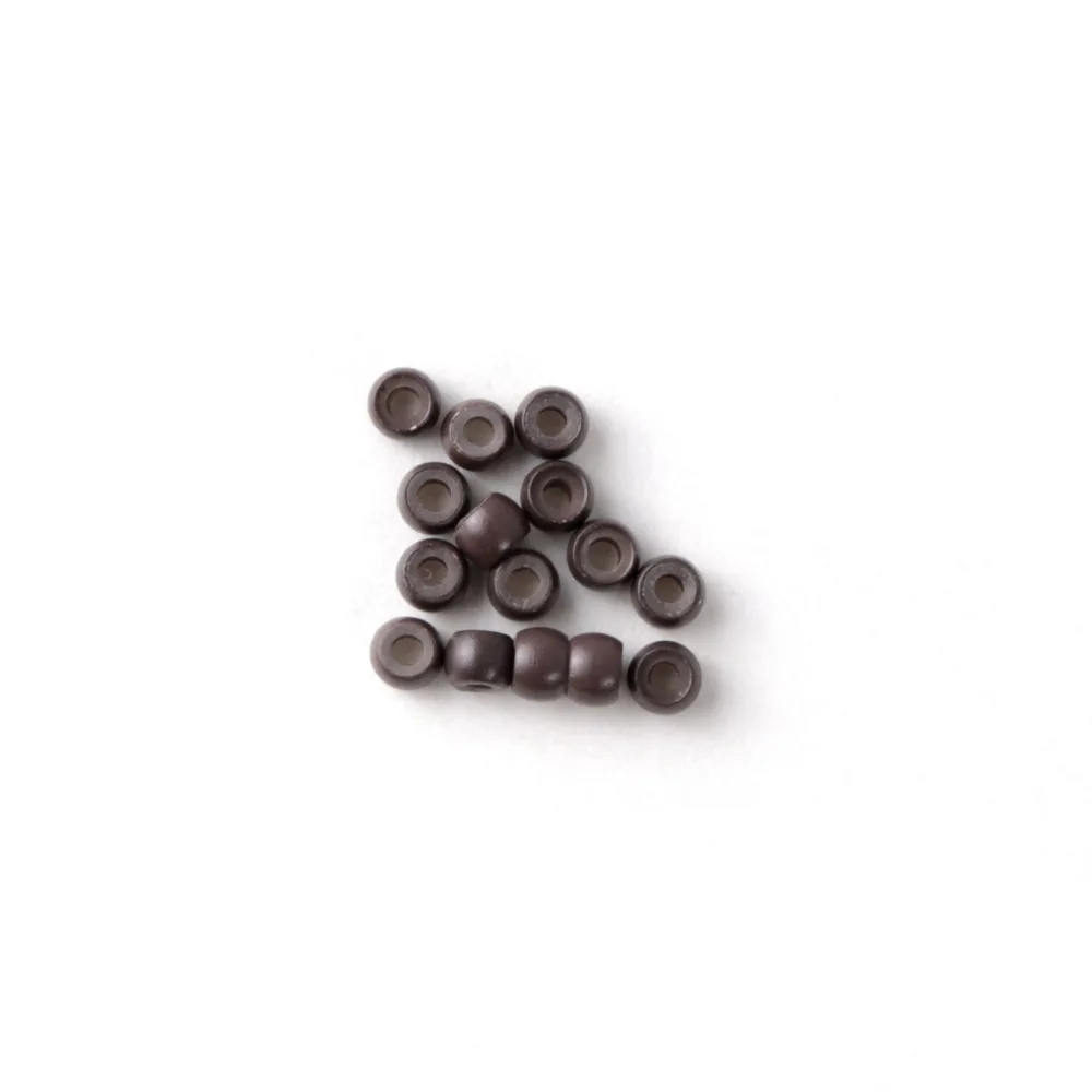 Neitsi Silicone Nano Ring Beads For Micro Loop Links Fusion Keratin Human Hair Extensions Brown 500 Beads