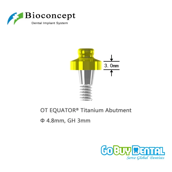 OT EQUATOR Titanium Abutment, D4.8mm, GH 3mm, for Straumann Tissue Level RN Implant  034030-1