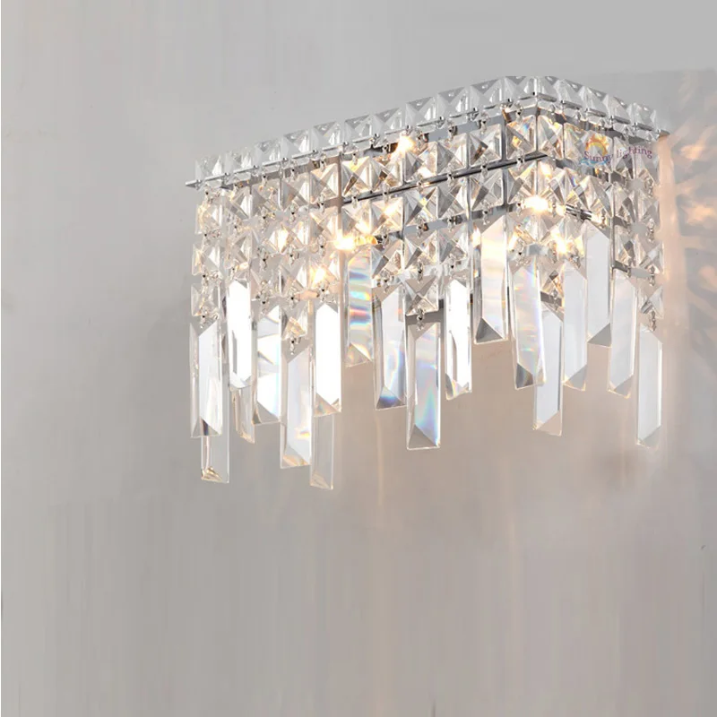 Modern crystal wall lamp mirror Led lights & lighting  bathroom led wall lamp makeup bedroom aisle wall sconce E14 hotel fixture