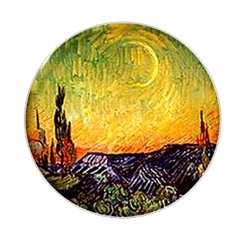 5pcs16mm20mm25mmVan Gogh\'s Painting  The Starry Night by Vincent Handmade Photo Glass Drop Style Cabochons Jewelry Accessories