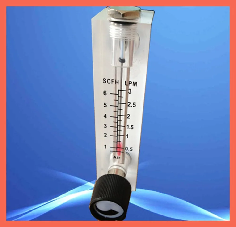 LZM-6T 0.5-3LPM/1-6SCFH panel acrylic type flowmeter(flow meter) with adjust valve brass fitting female BSP1/4