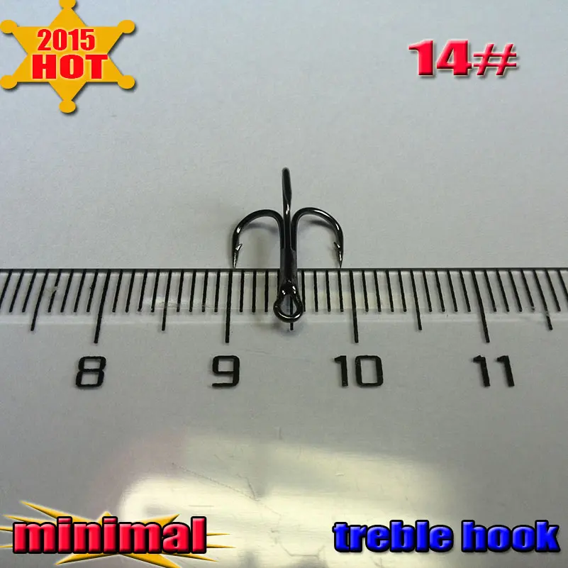 Treble Fishing Hooks  Barble Hook Round Bend High Quality 14# 50pcs  high-carbon steel