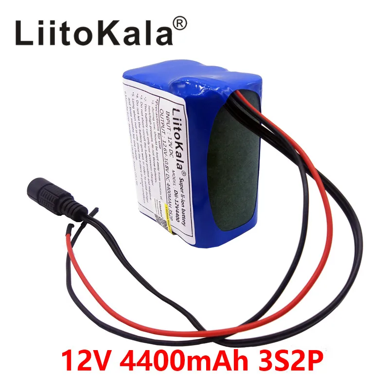 Liitokala 12V 4.4Ah 4400mAh 18650 Lithium-ion Battery Pack PCB Protective plate CCTV Cam Monitor UES+ 12.6 V 1A Battery Charger