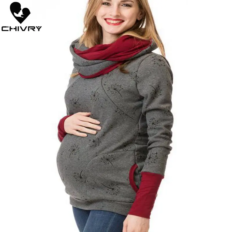 Chivry Herfst Moederschap Sweatshirt Borstvoeding Kleding Hooded Zwangere Hoodies Vrouwen Verpleging Tops Zwangerschap Sweatshirt