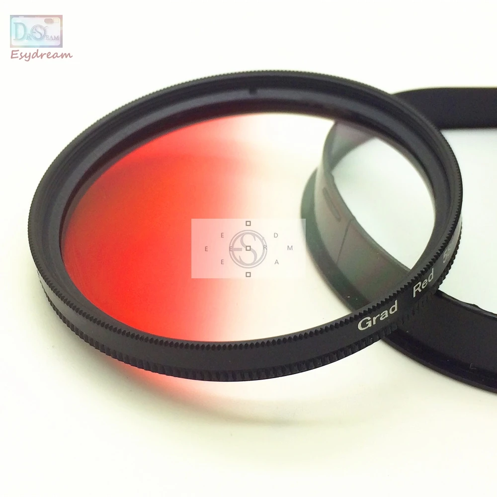Gradient Red Color Lens Filter for Canon Nikon Camera Lenses Gradual Graduated 37 40.5 46 49 52 55 58 62 67 72 77 mm 58mm 52mm