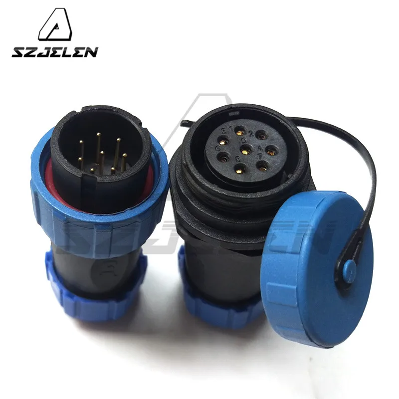 SP2110/SY2111, 8 Pin 9pin 10pin 12pin Waterproof Connector Plug And Socket, LED Power Wire Cable Connectors,  IP68, Current 30A