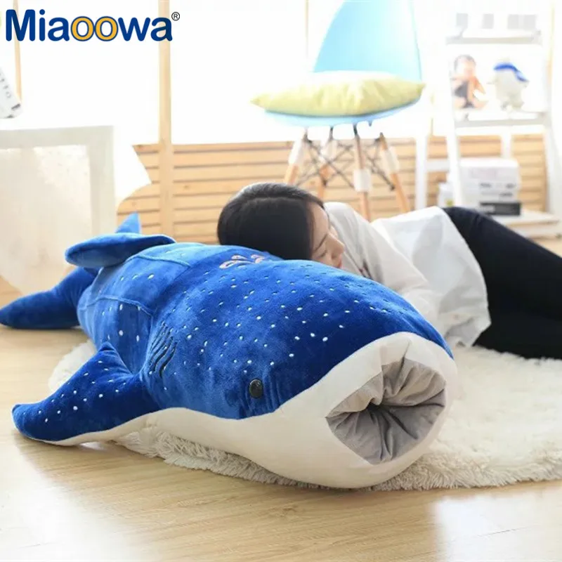 1pc 50/100cm New Cute Blue Shark Plush Toys Big Fish Cloth doll Stuffed Whale Animals Doll Lovely Children Baby Birthday Gift