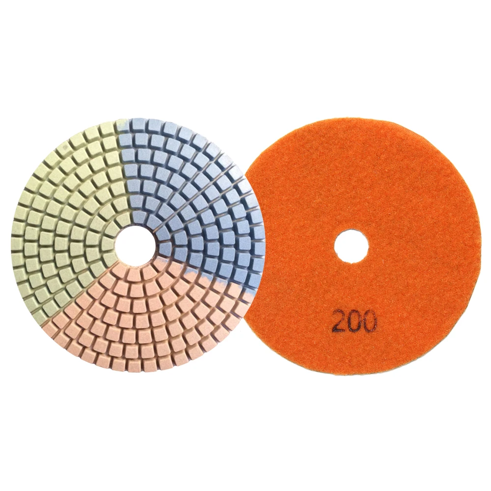 Colorful Diamond Polishing Pads 3 Inch/4 Inch Wet Polishing  Grit 50-3000# For Granite Marble