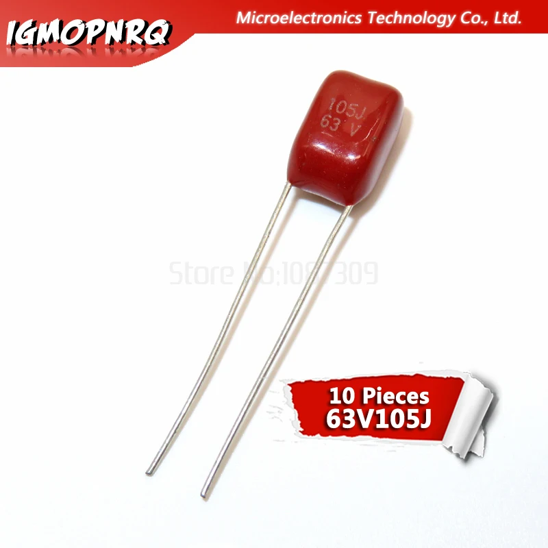 10 sztuk 63V105J 1UF skoku 5MM 63V 105 1000nf igmopnrq CBB kondensator folii polipropylenowej nowy