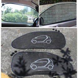 For Smart 453 451 Fortwo forfour Pattern Side Window Gauze Shade Suction Cup Auto Car Sun Shade Curtain Car Styling Covers 2Pcs