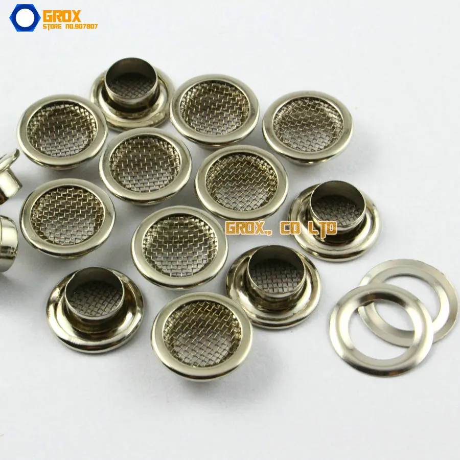 100 Set 12*7*5mm (diametro Esterno * diametro Interno * Altezza) Rotonda D\'argento Occhiello gommino con Maglie In Acciaio All\'interno